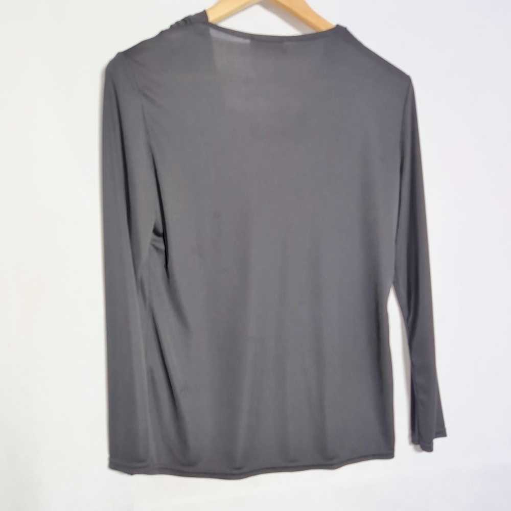 Cristian Italy Black XL Blouse with Embellished Neckline - Picture 2 of 4